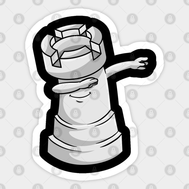 Rook Chess piece at Chess Hip Hop Dance Dab Sticker by Markus Schnabel